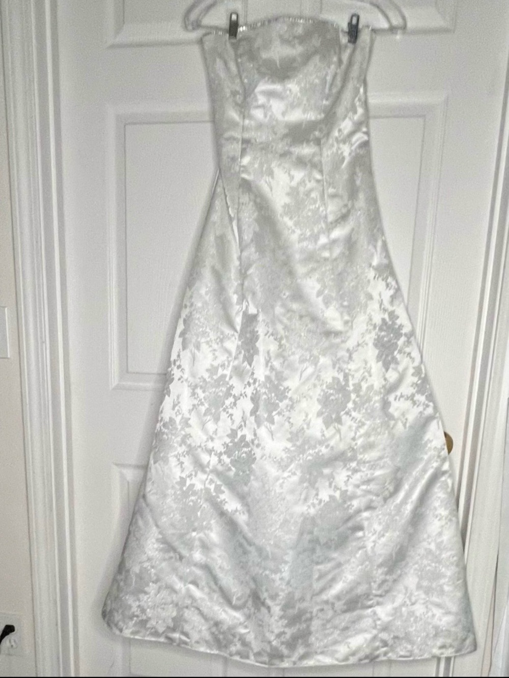 Jump Sz Small (3/4) Prom White Strapless Wedding Gown Sparkly Puffy Skirt USA